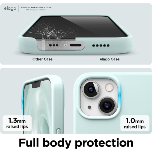 elago Compatible with iPhone 13 Case, Liquid Silicone Case, Full Body Screen Camera Protective Cover, Shockproof, Slim Phone Case, Anti-Scratch Soft