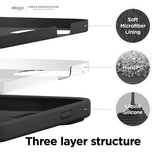 elago Compatible with iPhone 13 Case, Liquid Silicone Case, Full Body Screen Camera Protective Cover, Shockproof, Slim Phone Case, Anti-Scratch Soft