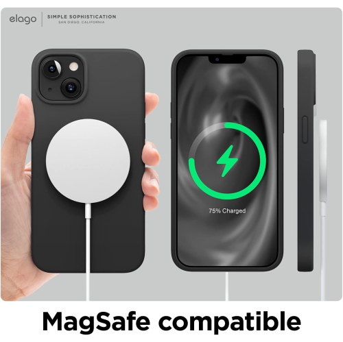 elago Compatible with iPhone 13 Case, Liquid Silicone Case, Full Body Screen Camera Protective Cover, Shockproof, Slim Phone Case, Anti-Scratch Soft