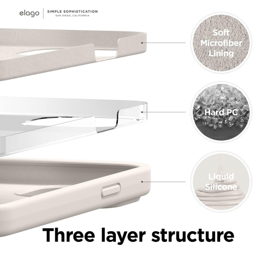 elago Compatible with iPhone 13 Pro Case, Liquid Silicone Case, Full Body Screen Camera Protective Cover, Shockproof, Slim Case, Anti-Scratch Soft