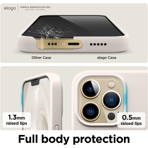 elago Compatible with iPhone 13 Pro Case, Liquid Silicone Case, Full Body Screen Camera Protective Cover, Shockproof, Slim Case, Anti-Scratch Soft