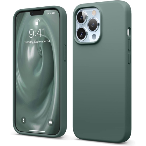 ELAGO  Compatible w Iphone 13 Pro Case, Liquid Silicone Case, Full Body Screen Camera Cover, Shockproof, Slim Case, Anti-Scratch Soft Microfiber