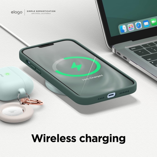 elago Compatible with iPhone 13 Pro Max Case, Liquid Silicone, Full Body Screen Camera Protective Cover, Shockproof, Anti-Scratch Soft Microfiber