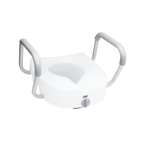 E-Z Lock Raised Toilet Seat w/ Adjustable Armrests