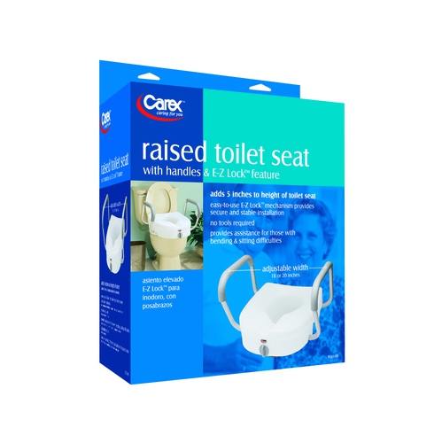 E-Z Lock Raised Toilet Seat w/ Adjustable Armrests
