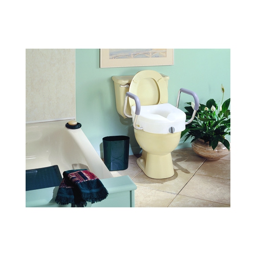 E-Z Lock Raised Toilet Seat w/ Adjustable Armrests
