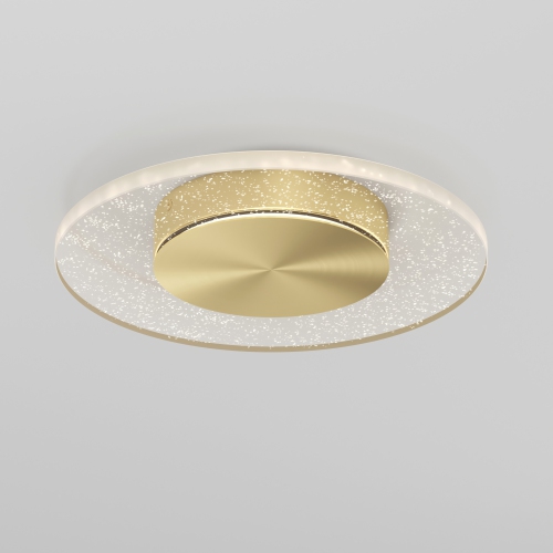 Artika Essence Disk LED-Integrated Flushmount Light Fixture, Gold