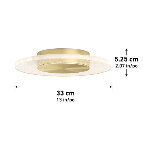 Artika Essence Disk LED-Integrated Flushmount Light Fixture, Gold
