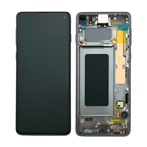 ESOURCE PARTS  Replacement Oled Display Touch Screen Digitizer With Frame Assembly for Samsung Galaxy S10 Sm-G973W - Prism In Black