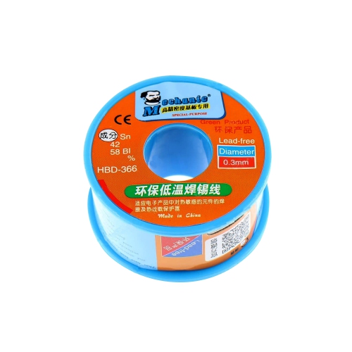 Mechanic Lead Free Low Temperature Solder Wire HBD-366 0.3MM 100G