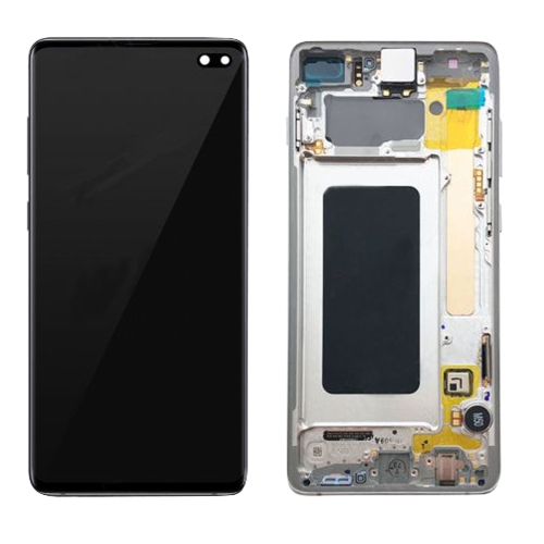 ESOURCE PARTS  Replacement Oled Display Touch Screen Digitizer Assembly With Frame for Samsung Galaxy S10 Plus Sm-G975W - In White