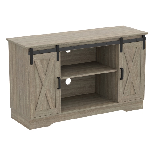 TV Stand 48L Dark Taupe 2 Sliding Doors 3 Shelves