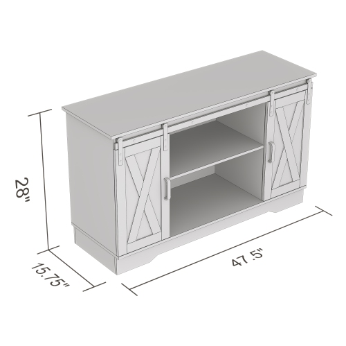 TV Stand 48L Dark Taupe 2 Sliding Doors 3 Shelves