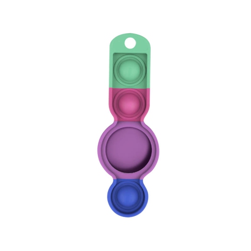 STRAPSCO  Rubber Multicolor Carabiner Apple Airtag Holder - Protective Case - Aurora