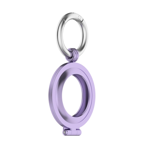 STRAPSCO  Stainless Steel Keyring Apple Airtag Holder - Protective Case - In Purple