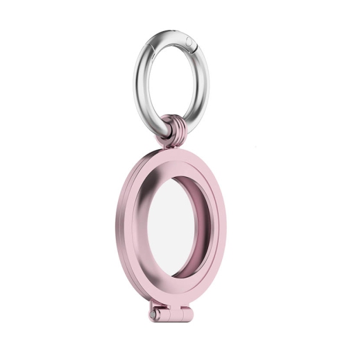 STRAPSCO  Stainless Steel Keyring Apple Airtag Holder - Protective Case - Gold In Pink