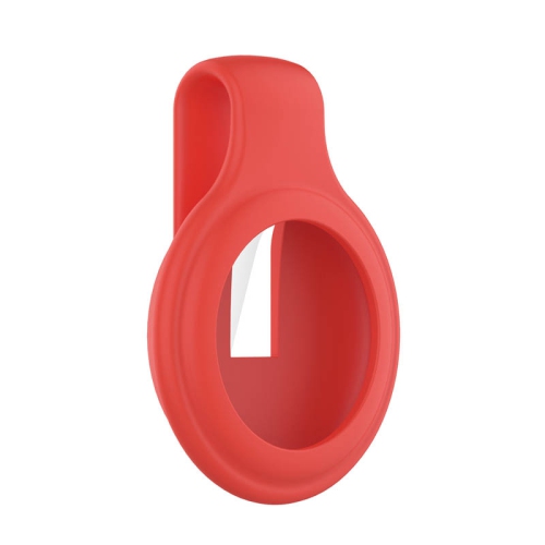 STRAPSCO  Silicone Rubber Clip Apple Airtag Holder - Protective Case - In Red