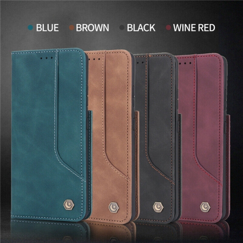 POLA Wallet Case Premium PU Flip Leather Kickstand with Card Holder Strong Magnetic Case Drop Protection Shockproof Cover Suitable for Samsung Galaxy