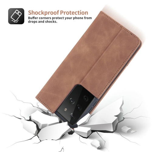 POLA Wallet Case Premium PU Flip Leather Kickstand with Card Holder Strong Magnetic Case Drop Protection Shockproof Cover Suitable for Samsung Galaxy