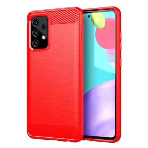 PANDACO Red Brushed Metal Case for Samsung Galaxy A52