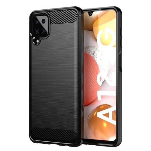 PANDACO Black Brushed Metal Case for Samsung Galaxy A12