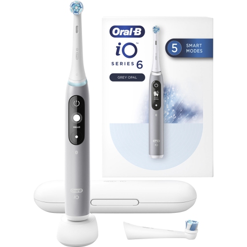 Brosse à dents électrique IO de série 6 d’Oral-B avec tête de brosse de rechange - Gris