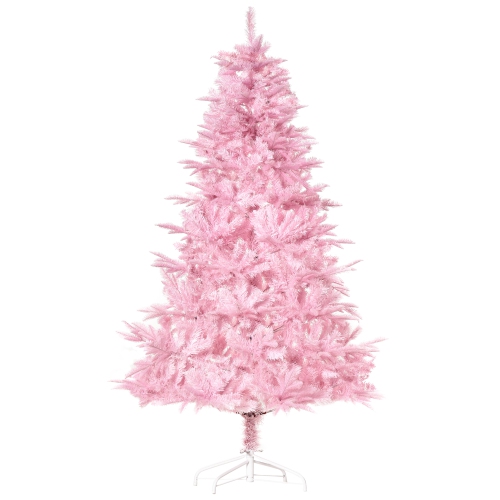 HOMCOM  6Ft Artificial Christmas Tree Holiday Xmas Tree Decoration With Automatic Open for Home Party In Pink