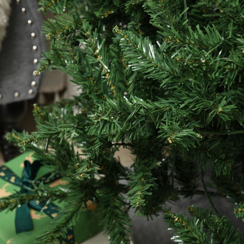 HOMCOM – Arbre de Noël artificiel illuminé de 7,5 pi avec 450 lumière LED blanc chaud, 1146 pointes de branches, 8 modes, décoration de Noël maison