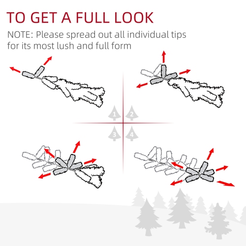 HOMCOM 6' Pencil Christmas Tree, Slim Artificial Xmas Tree with Realistic Branches, Metal Stand, White