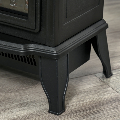 Poêle à bois électrique Homcom, chauffage de cheminée sur pied avec effet de flamme réaliste, protection de sécurité contre la surchauffe, 750 W/1500