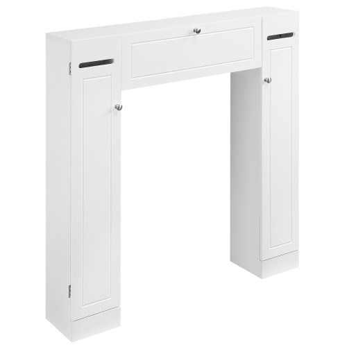 Kleankin – Armoire de rangement pour salle de bain, armoire de rangement avec tablette réglable, blanc