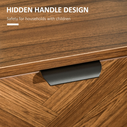 HOMCOM Bedside Table, Nightstand for Bedroom, End Side Table Dresser Storage with 2 Drawers, Walnut Brown