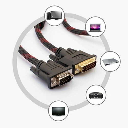 DVI to VGA Cable 24 + 5 Male to Male Cord Adapter Converter for PC TV Computer