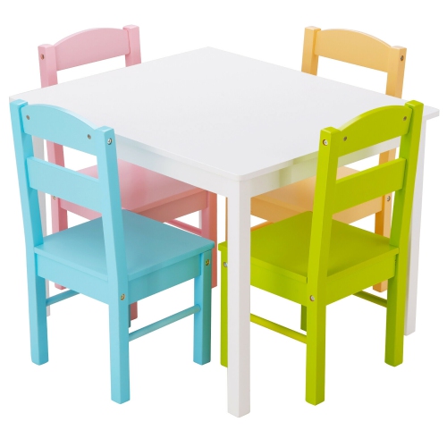 Costway 5 Piece Kids Wood Table Chair, Best Toddler Table And Chair Set Canada