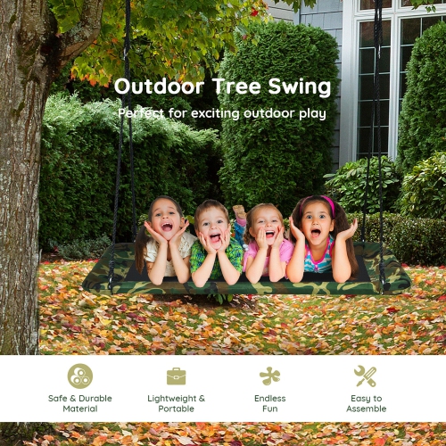 Goplus 700lb Giant 60'' Platform Tree Swing Outdoor w/ 2 Hanging Straps