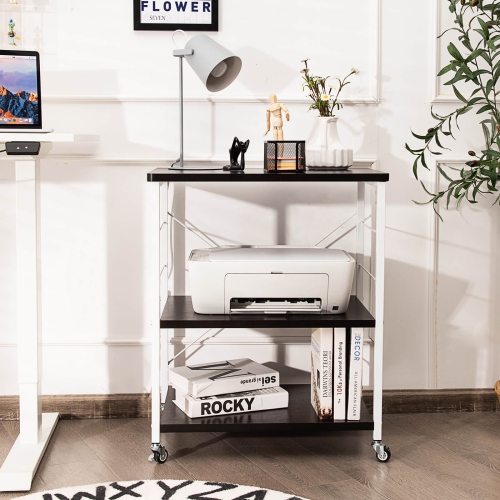 Costway 3-Tier Kitchen Baker's Rack Microwave Oven Storage Cart w/ Hook