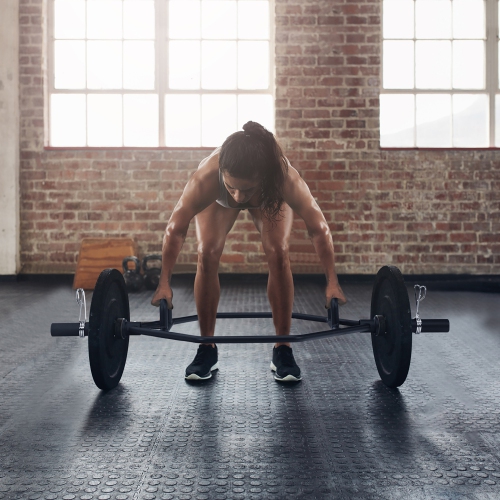 Costway 56" Olympic Tarp Bar W/ Knurled Handles for Weight Lifting and Body Building