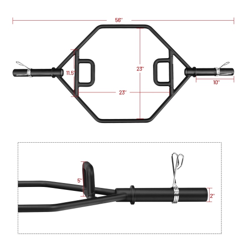 Costway 56" Olympic Tarp Bar W/ Knurled Handles for Weight Lifting and Body Building