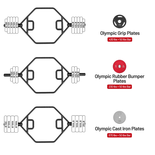 Costway 56" Olympic Tarp Bar W/ Knurled Handles for Weight Lifting and Body Building