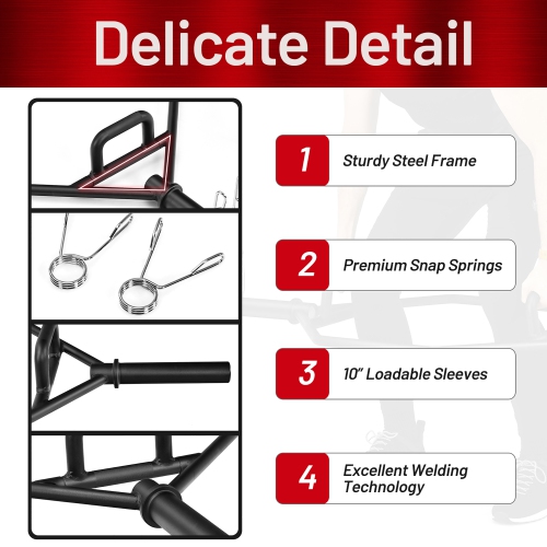 Costway 56" Olympic Tarp Bar W/ Knurled Handles for Weight Lifting and Body Building