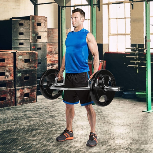 Costway 56" Olympic Tarp Bar W/ Knurled Handles for Weight Lifting and Body Building