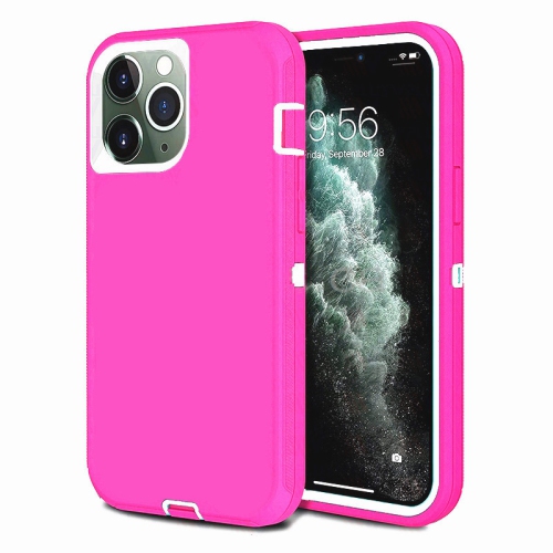 【CSmart】 Anti-Drop Triple 3 Layers Shockproof Heavy Duty Defender Hard Case for iPhone 13 Pro Max, Hot Pink