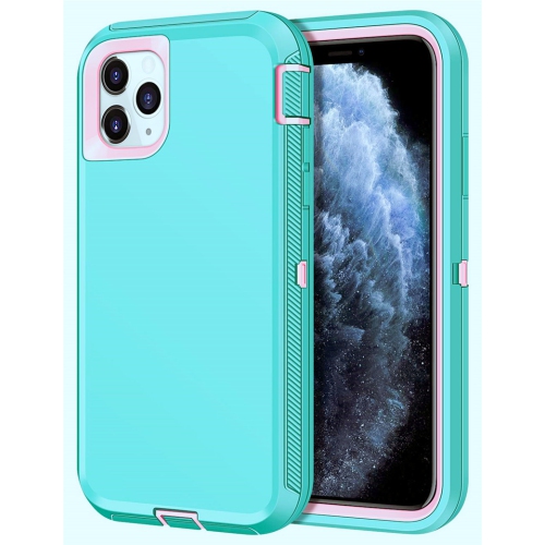 【CSmart】 Anti-Drop Triple 3 Layers Shockproof Heavy Duty Defender Hard Case for iPhone 13 Pro, Mint