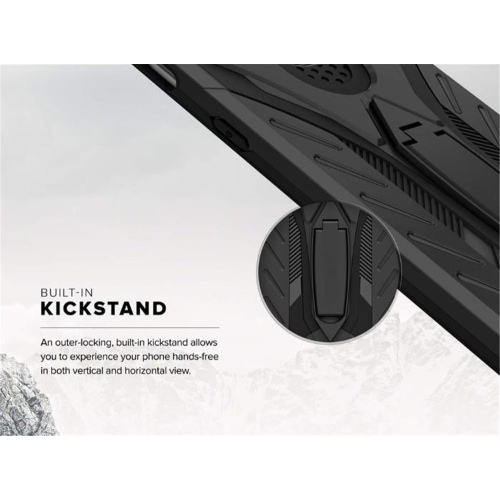 【CSmart】 Shockproof Heavy Duty Rugged Defender Hard Case Kickstand Cover for iPhone 13 Mini, Black