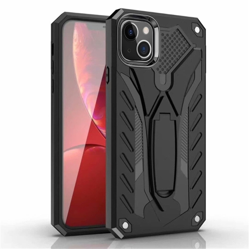 【CSmart】 Shockproof Heavy Duty Rugged Defender Hard Case Kickstand Cover for iPhone 13, Black