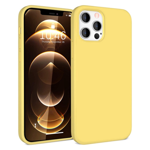 【CSmart】 Premium Silm Soft Liquid Silicone Gel Rubber Back Case Back Cover for iPhone 13 Pro Max, Yellow