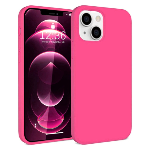 【CSmart】 Premium Silm Soft Liquid Silicone Gel Rubber Back Case Back Cover for iPhone 13, Hot Pink