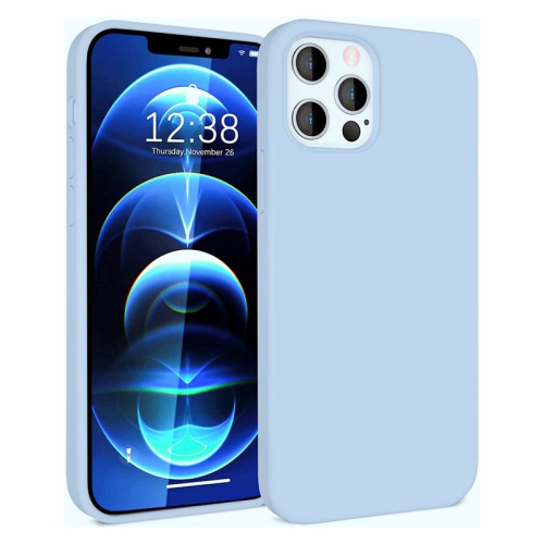 【CSmart】 Étui Coque arrière en caoutchouc de gel de silicone liquide souple Premium Silm pour iPhone 13 Pro, Bleu Clair