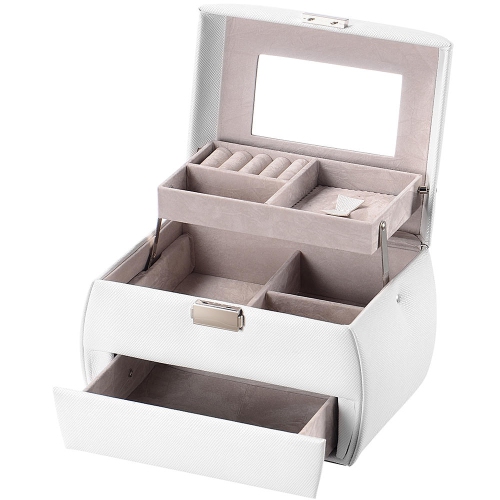 Coffret à bijoux en similicuir, coffret à bijoux pour le bracelet-jonc et anneaux