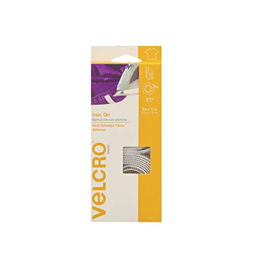 VELCRO Brand Iron On Tape for Alterations and Hemming | No Sewing or Gluing | Heat Activated for Thicker Fabrics | Cut-to-Length Roll